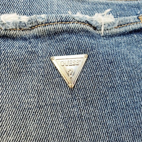 New GUESS Embellished Denim Mini Skirt sz 27 - Picture 7 of 7